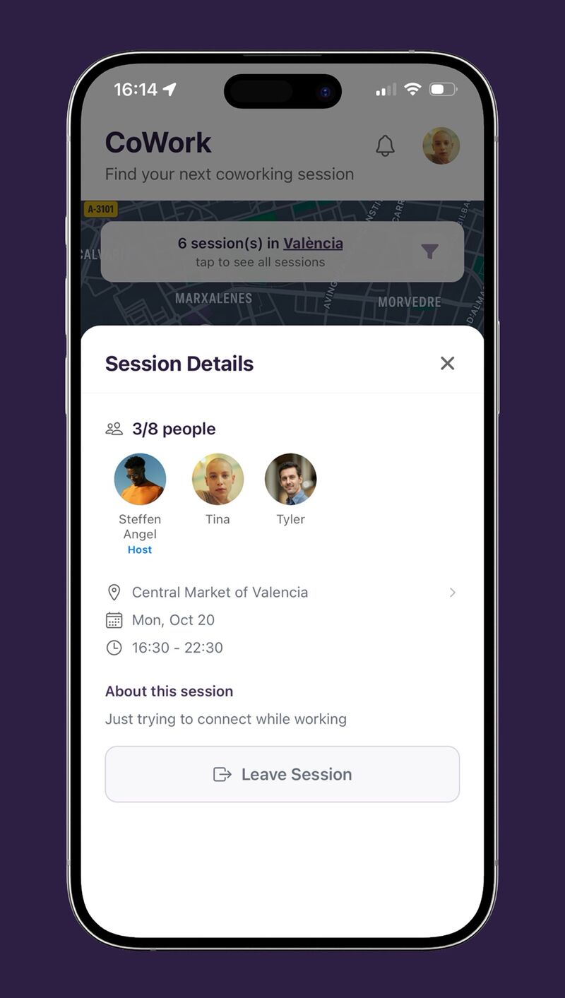 Session details with participants